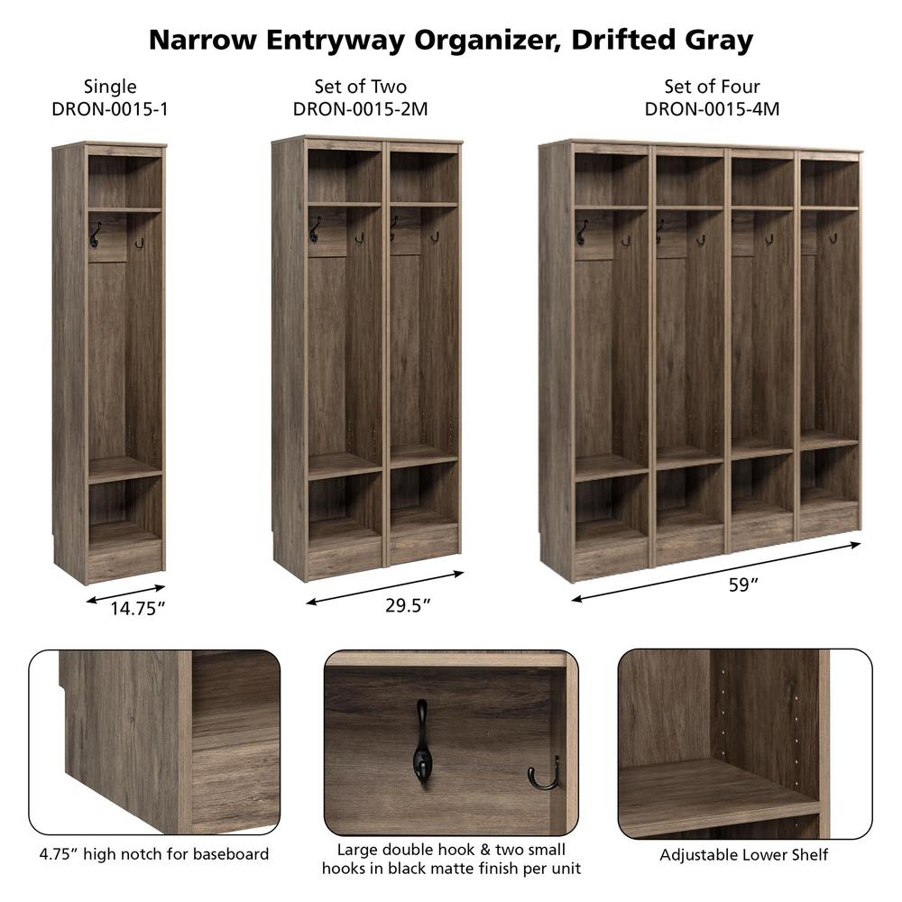 Narrow Entryway Organizer, Drifted Gray - Set of 2. Picture 10