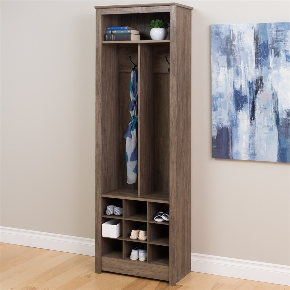 Space-Saving Entryway Organizer with Shoe Storage, Drifted Gray. Picture 4