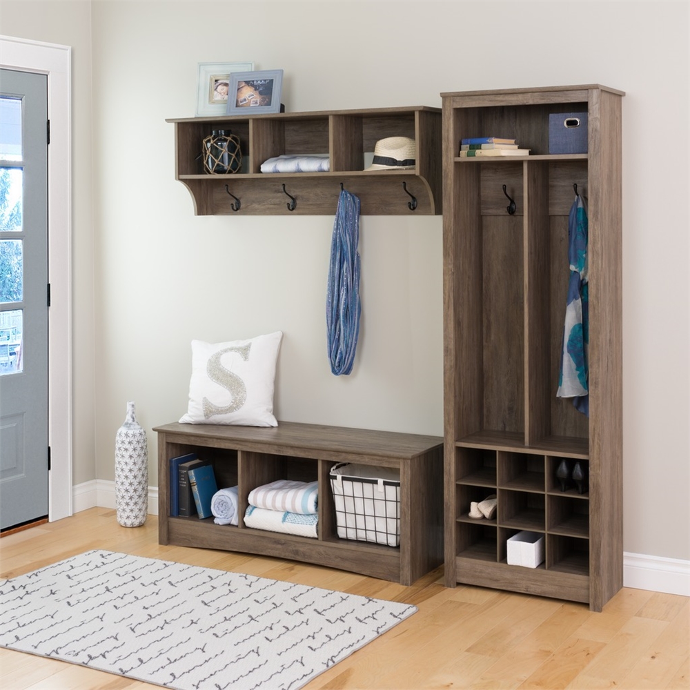 Space-Saving Entryway Organizer with Shoe Storage, Drifted Gray. Picture 6
