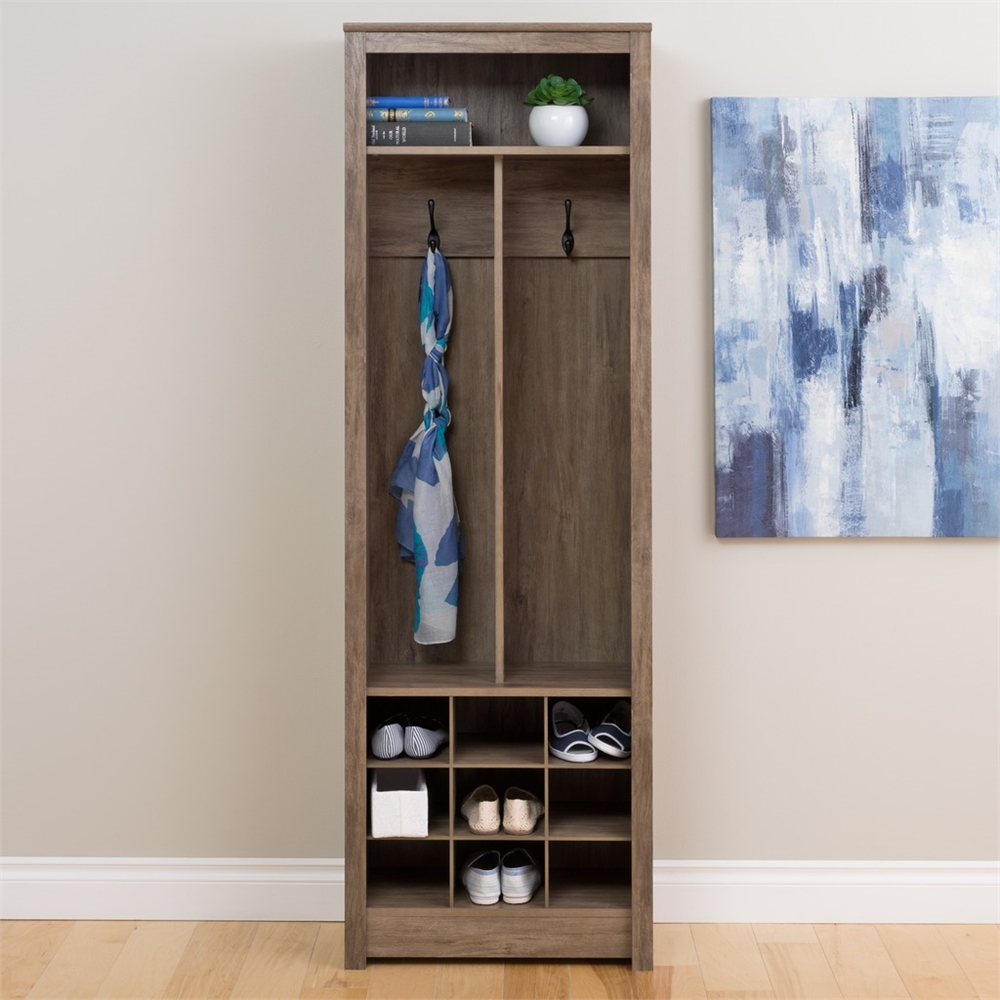 Space-Saving Entryway Organizer with Shoe Storage, Drifted Gray. Picture 3