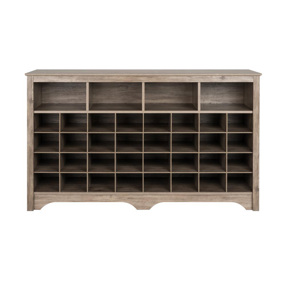 60 inch Shoe Cubby Console, Drifted Grey. Picture 1