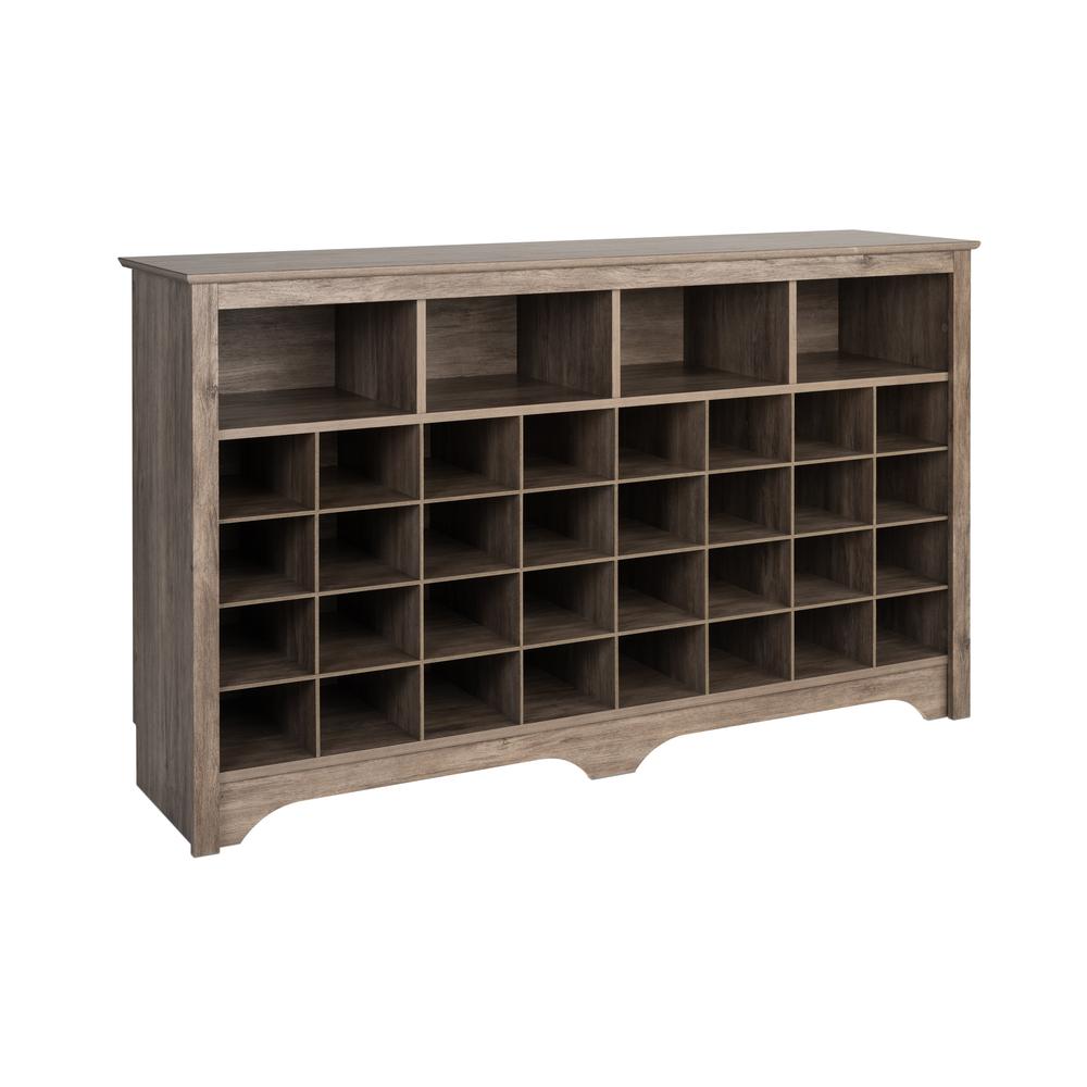 60 inch Shoe Cubby Console, Drifted Grey. Picture 2