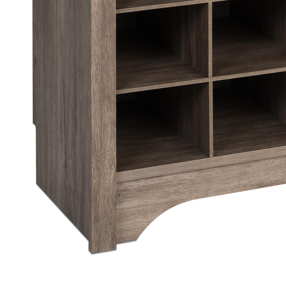 60 inch Shoe Cubby Console, Drifted Grey. Picture 4