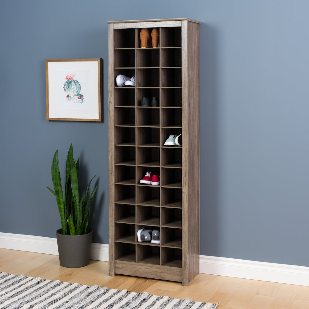 Space-Saving Shoe Storage Cabinet, Drifted Gray. Picture 5
