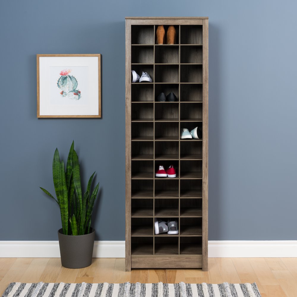 Space-Saving Shoe Storage Cabinet, Drifted Gray. Picture 2