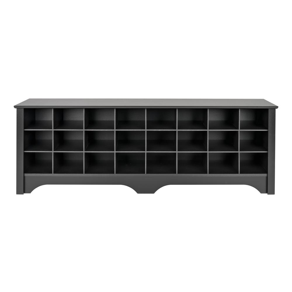 60" Shoe Cubby Bench - Black. Picture 1