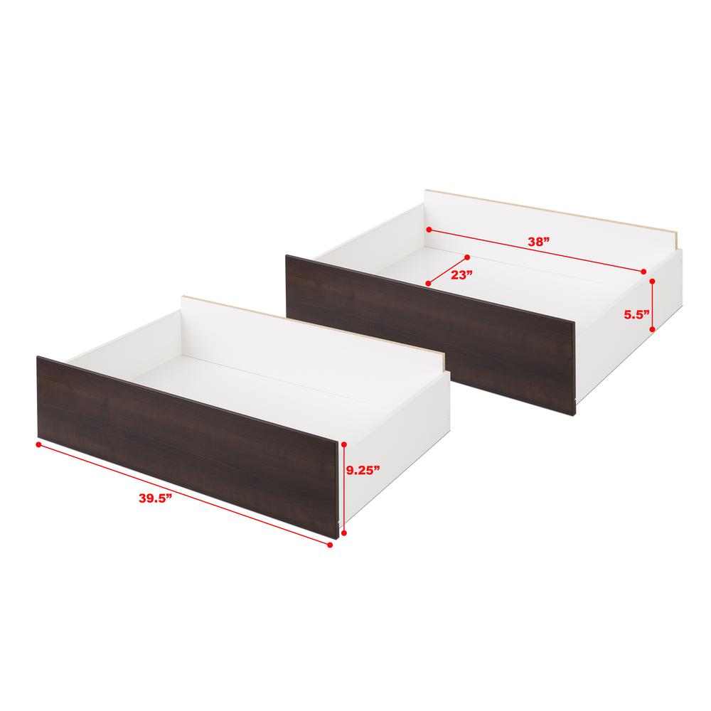 Prepac Select Storage Drawers on Wheels, Espresso - Set of 2. Picture 3