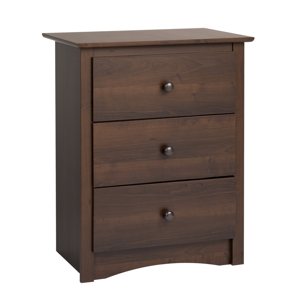 Fremont 3-drawer Tall Nightstand, Espresso. Picture 1