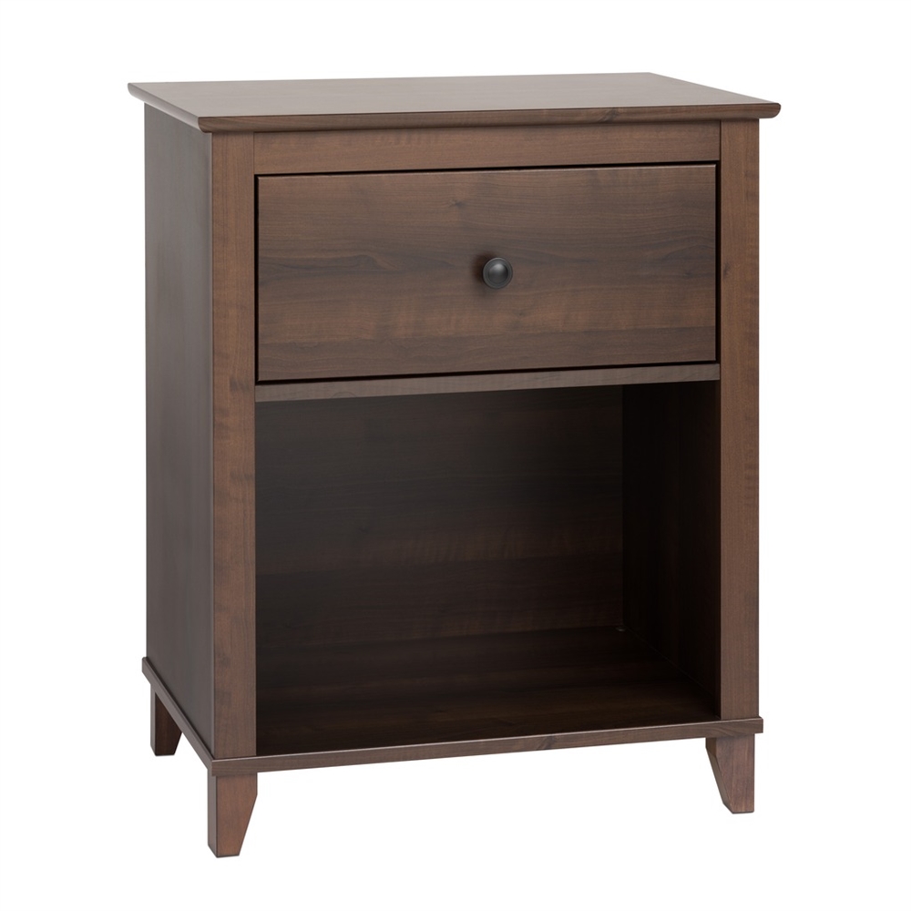 Yaletown 1-Drawer Tall Nightstand, Espresso. Picture 1