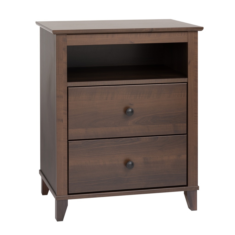 Yaletown 2-Drawer Tall Nightstand, Espresso. The main picture.