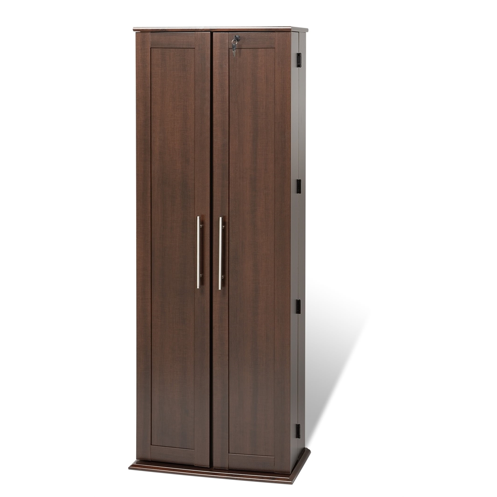 Espresso Grande Locking Media Storage Cabinet with Shaker Doors. Picture 2