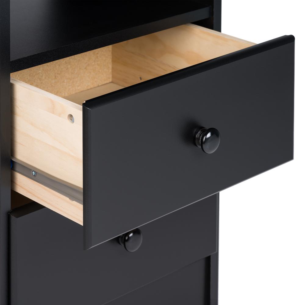 Astrid 2-Drawer Nightstand, Black. Picture 5