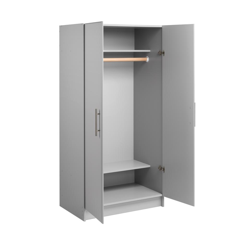 Elite 32 inch Wardrobe Cabinet, Gray. Picture 27