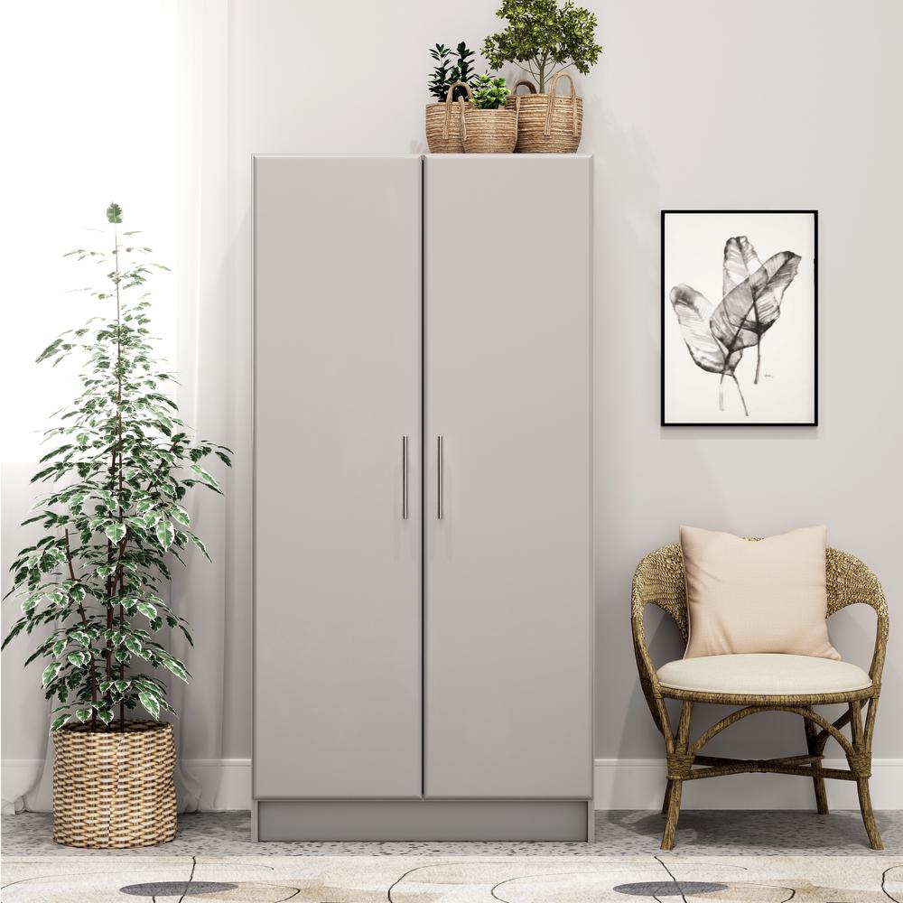 Elite 32 inch Wardrobe Cabinet, Gray. Picture 31