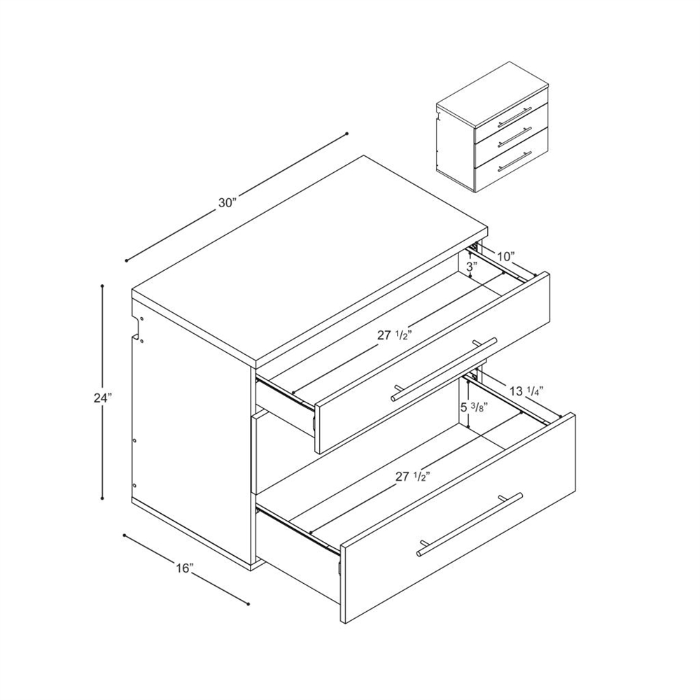 HangUps 3-Drawer Base Storage Cabinet. Picture 6