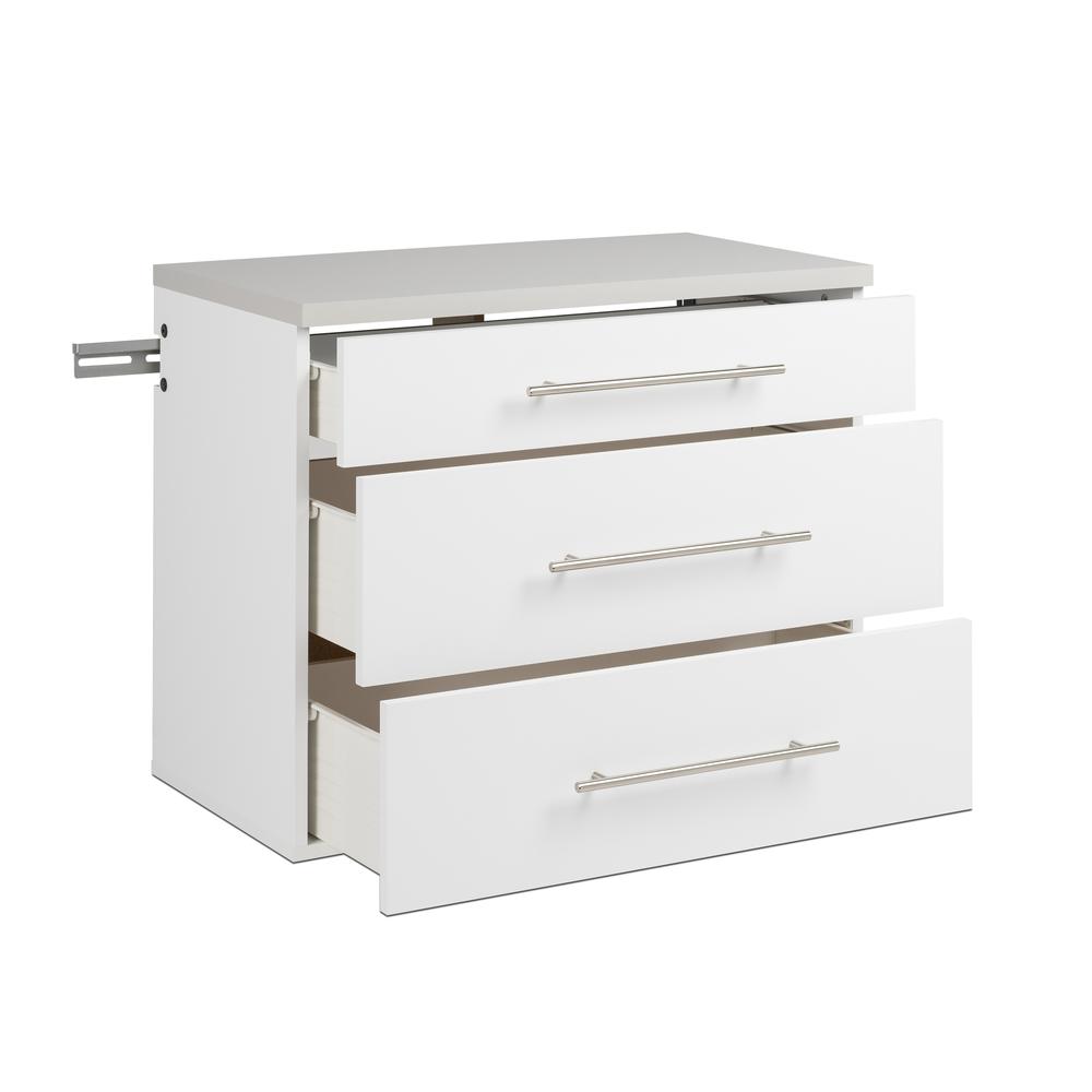 HangUps 3-Drawer Base Storage Cabinet, White. Picture 2