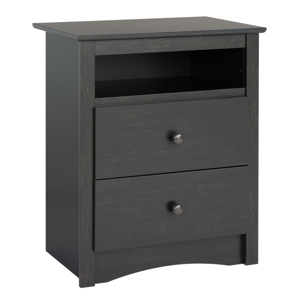 Sonoma 2-Drawer Nightstand, Washed Black. Picture 1