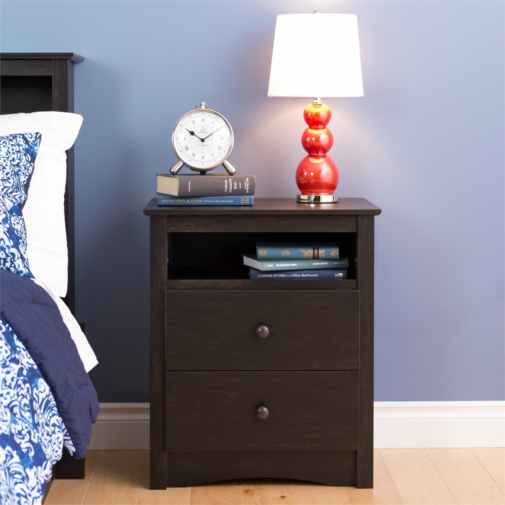 Sonoma 2-Drawer Nightstand, Washed Black. Picture 2