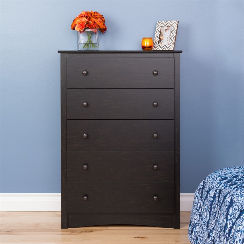 Sonoma 5-Drawer Chest, Washed Black. Picture 2
