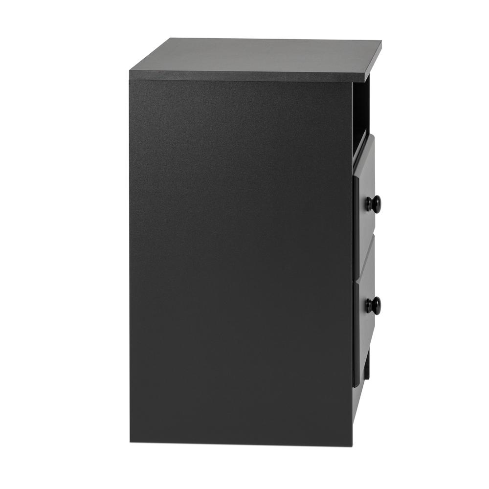 Astrid 2-Drawer Nightstand, Black. Picture 3