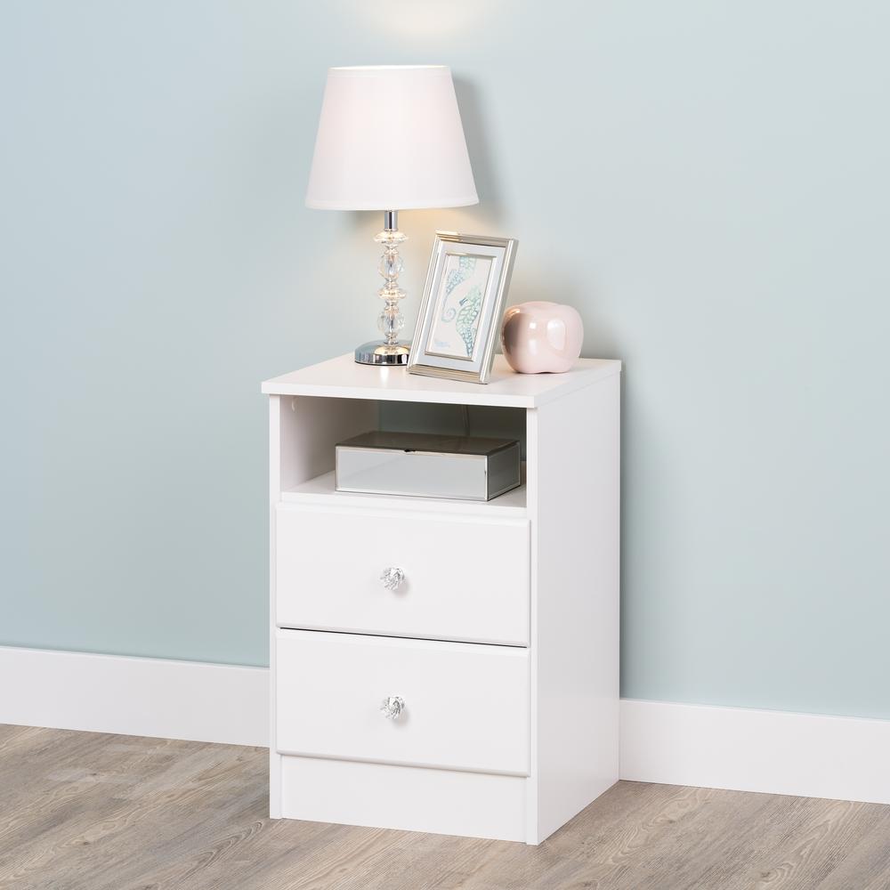 Astrid 2-Drawer Nightstand, Crystal White. Picture 2
