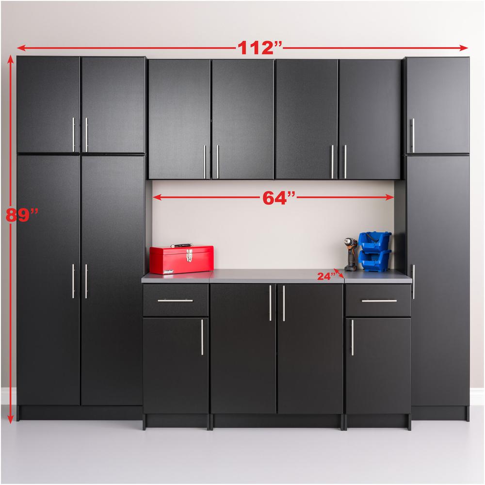 Elite 112" Storage Cabinet Set A - 9 pc - Black. Picture 3