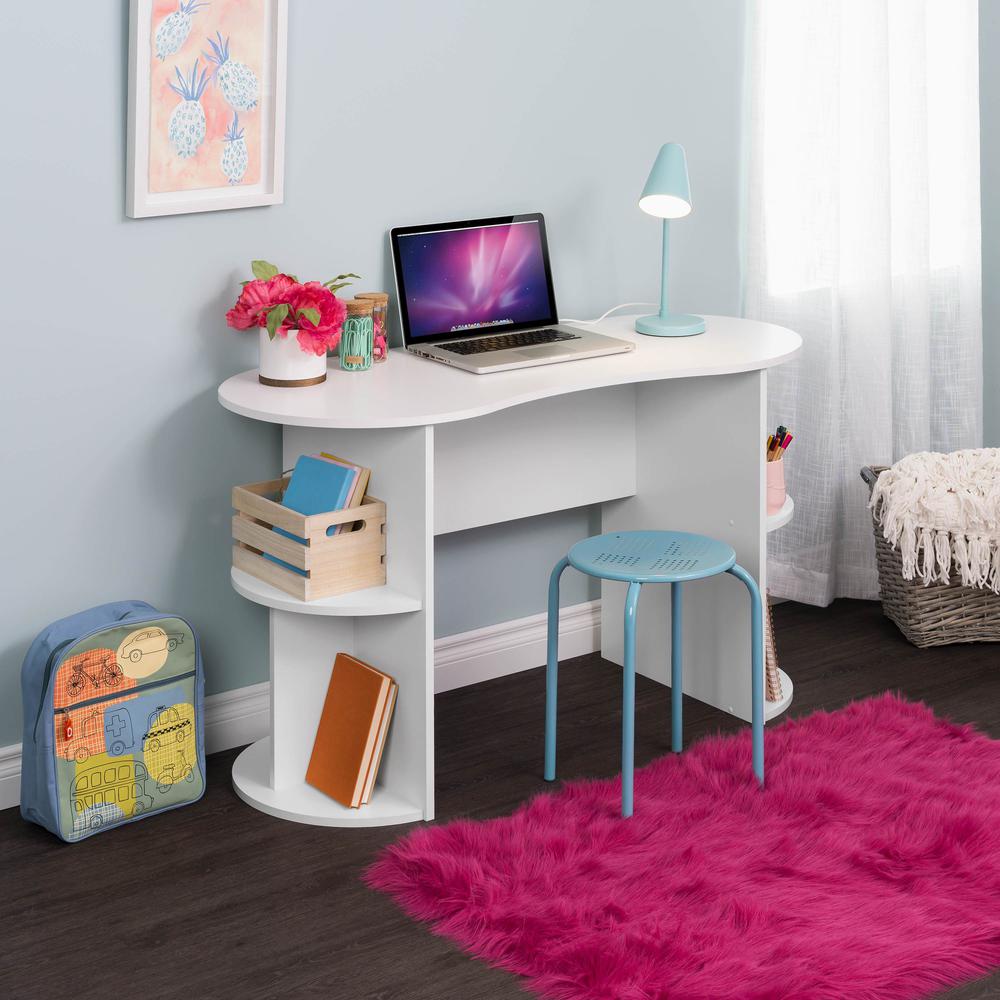 Kurv Compact Student Desk with Storage, White. Picture 7