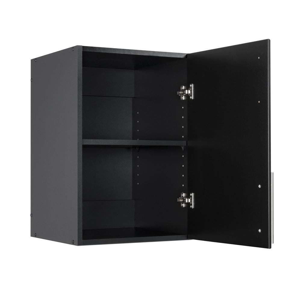 Elite 16” Stackable Wall Cabinet, Black. Picture 2