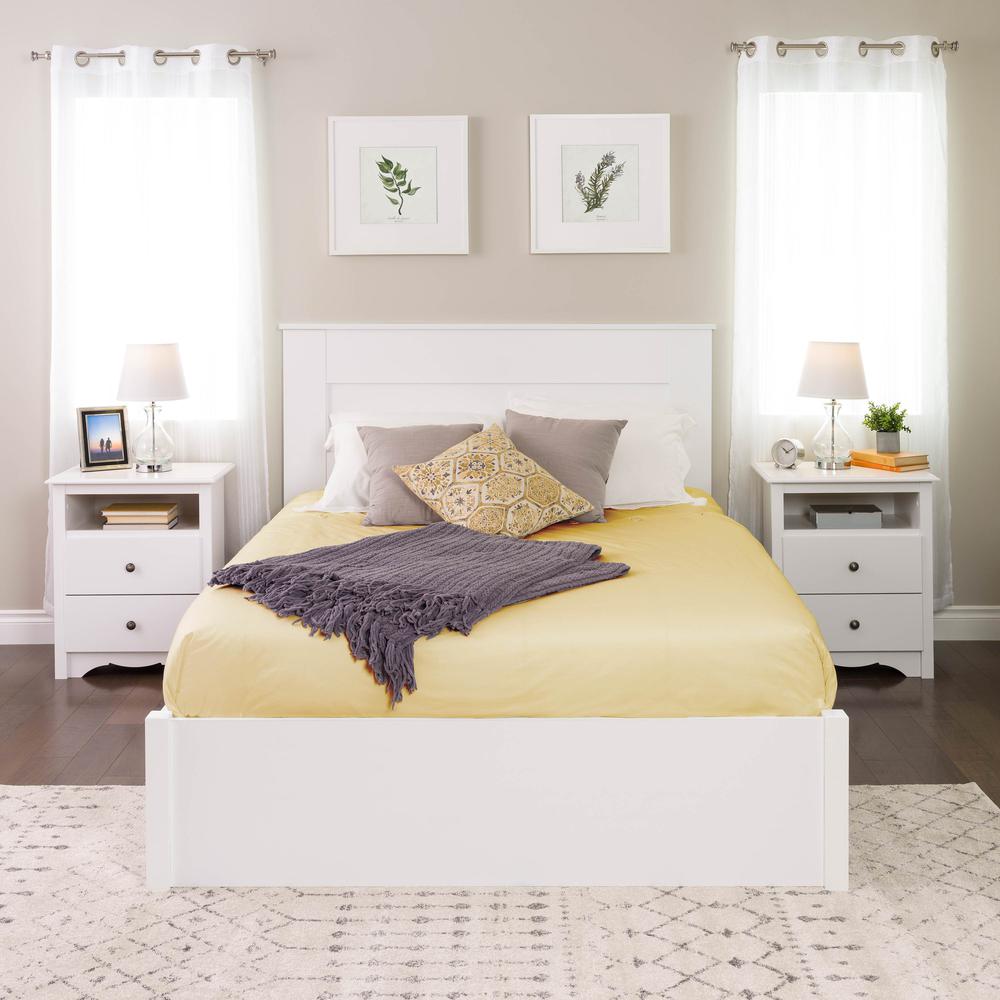 Queen Flat Panel Headboard, White. Picture 5