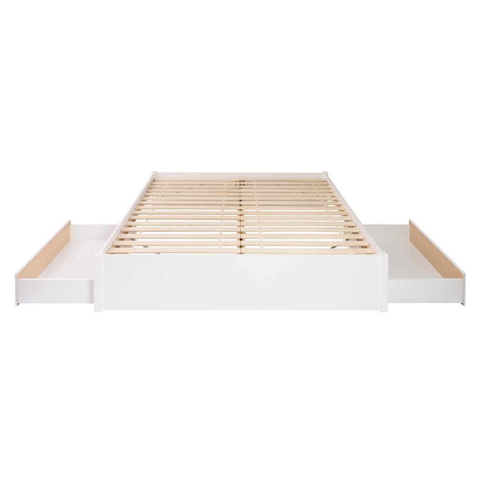 King Select 4-Post Platform Bed with 2 Drawers, White. Picture 2