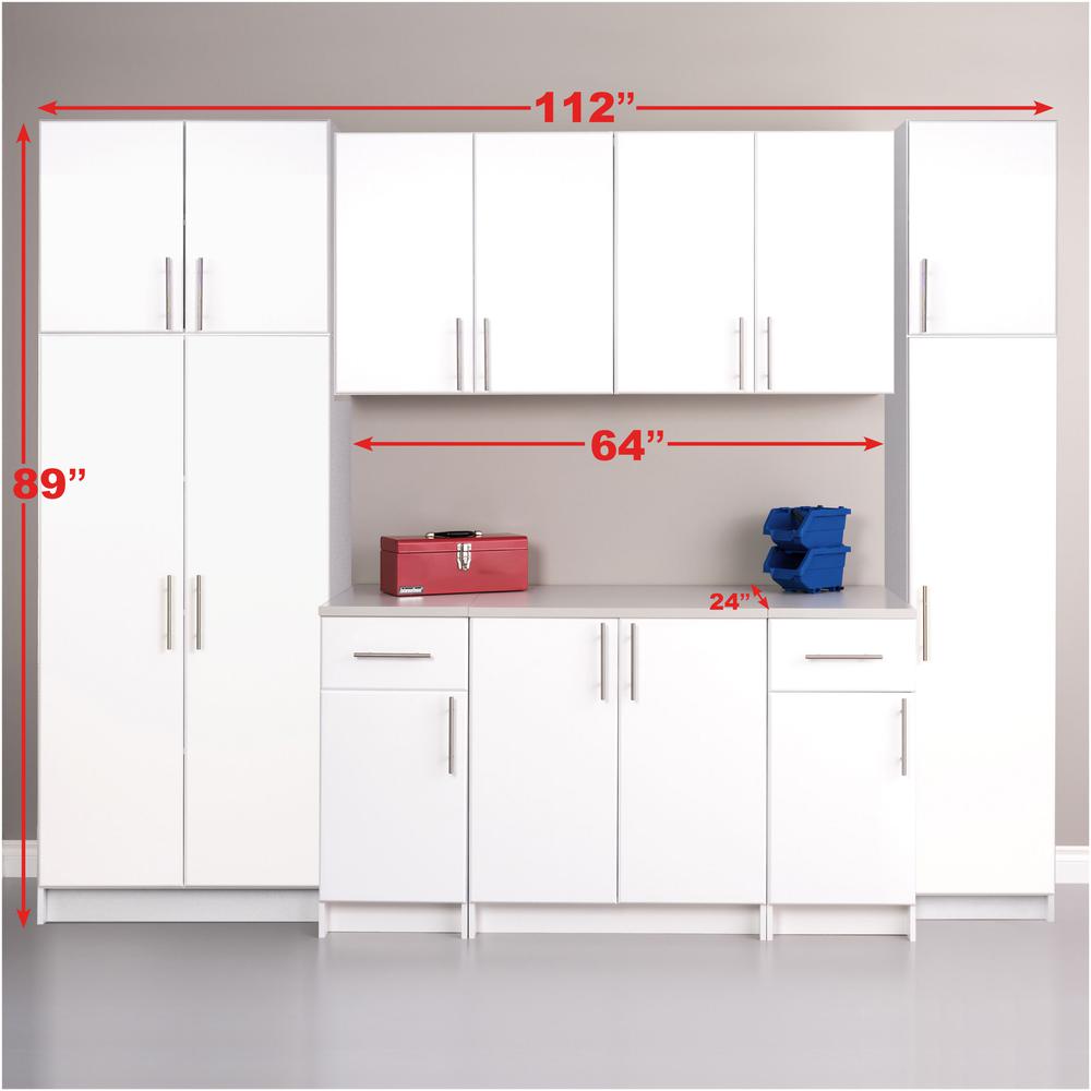 Elite 112" Storage Cabinet Set A - 9 pc - White. Picture 3