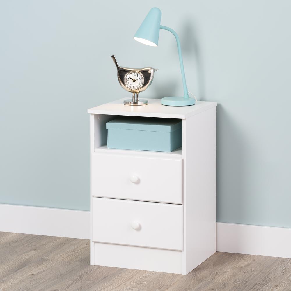 Astrid 2-Drawer Nightstand, White. Picture 2