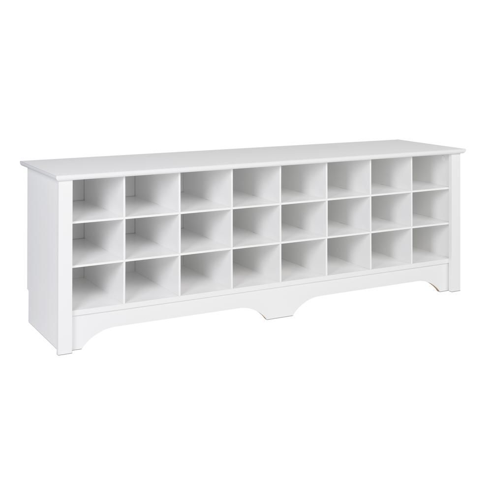 60" Shoe Cubby Bench - White. Picture 5