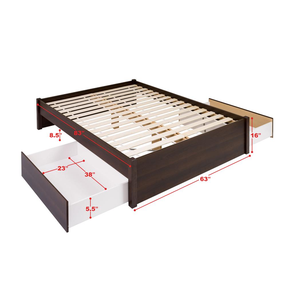 Queen Select 4-Post Platform Bed with 2 Drawers, Espresso. Picture 6