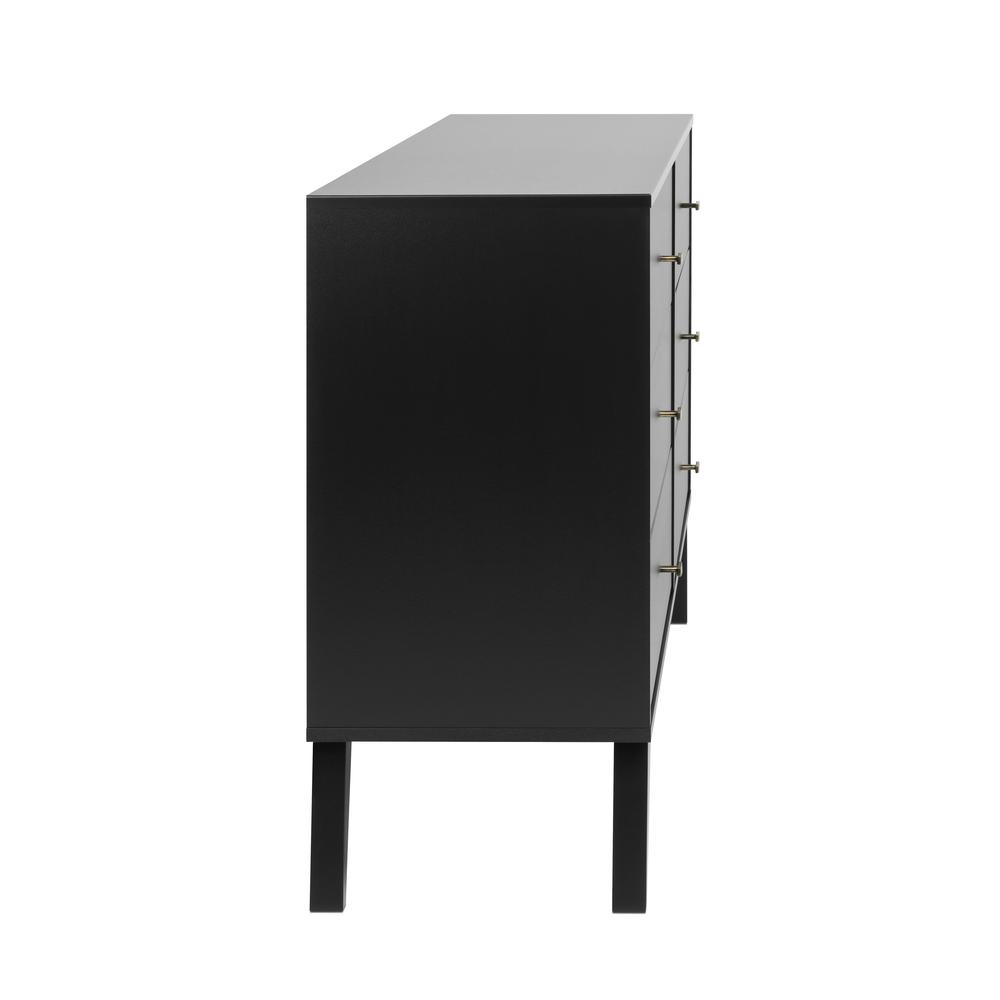 Milo Mid Century Modern  6-drawer Dresser, Black. Picture 3