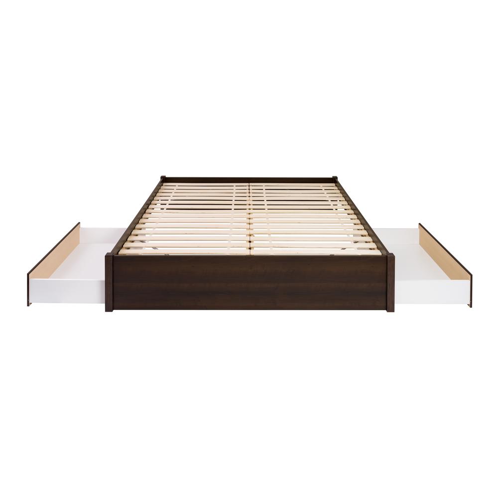 King Select 4-Post Platform Bed with 2 Drawers, Espresso. Picture 2