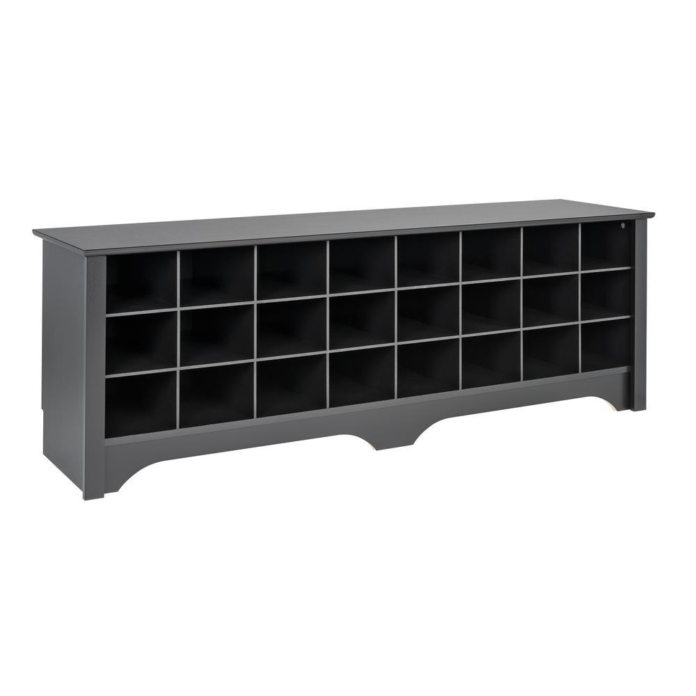 60" Shoe Cubby Bench - Black. Picture 5