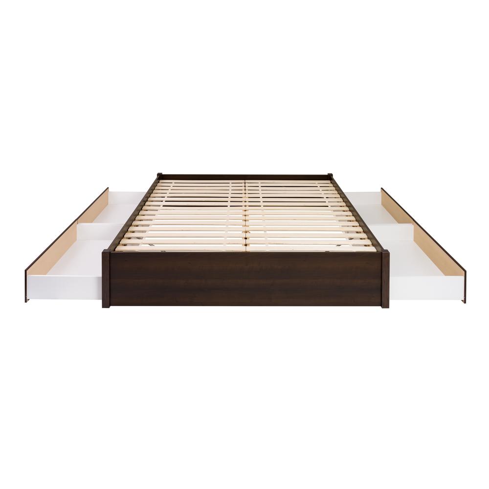 King Select 4-Post Platform Bed with 4 Drawers, Espresso. Picture 2