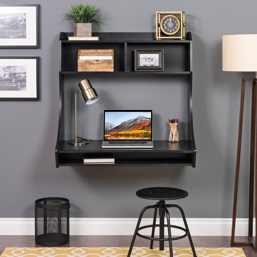 Compact Hanging Desk, Black. Picture 6