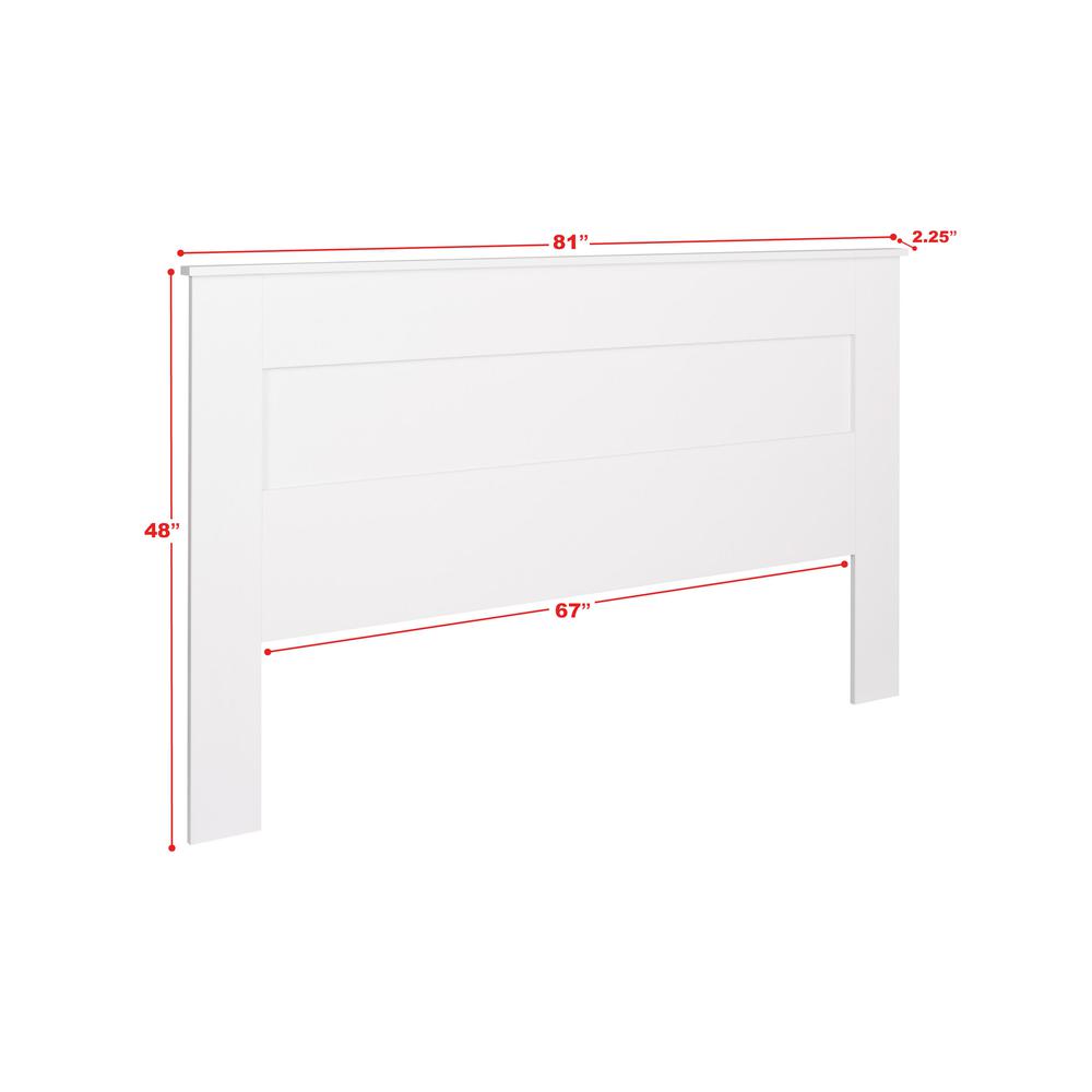 King Flat Panel Headboard, White. Picture 6
