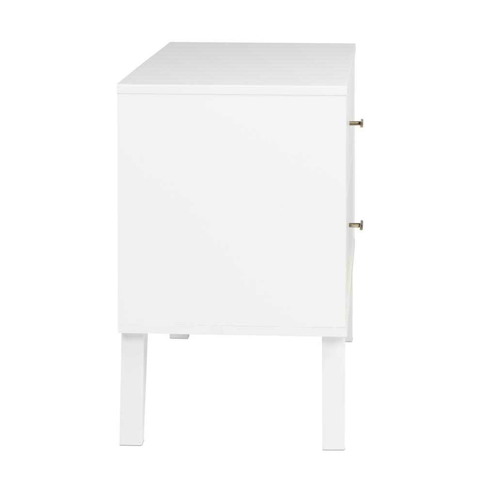 Milo Mid Century Modern  2-drawer Nightstand, White. Picture 3
