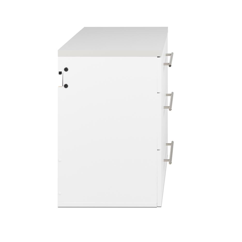 HangUps 3-Drawer Base Storage Cabinet, White. Picture 4