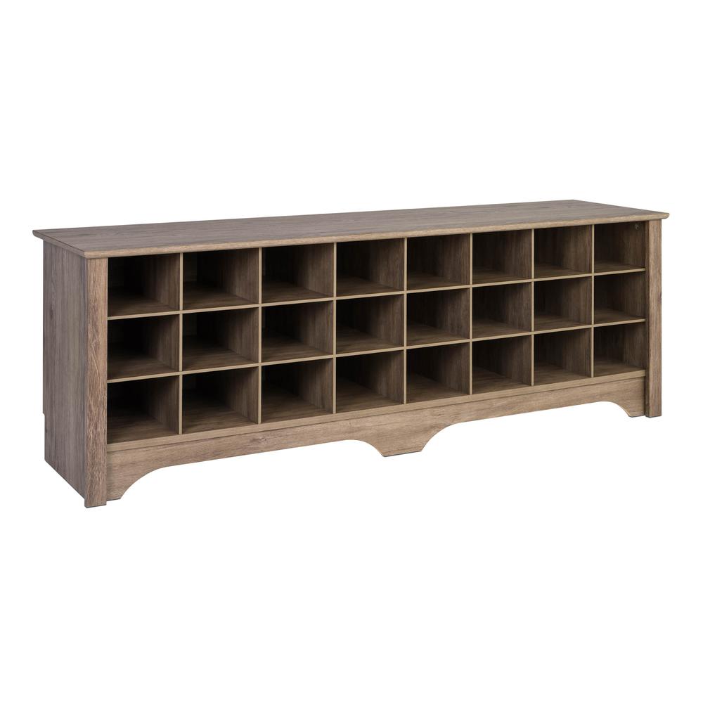 60" Shoe Cubby Bench - Drifted Gray. Picture 5