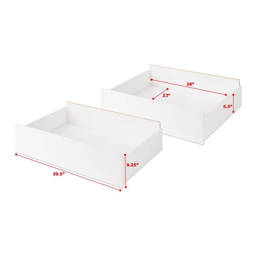 Prepac Select Storage Drawers on Wheels, White - Set of 2. Picture 3
