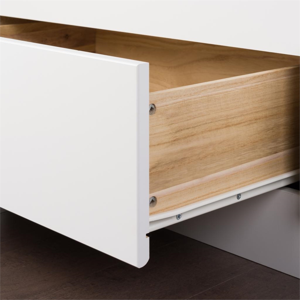 White Twin Mate's Platform Storage Bed with 3 Drawers. Picture 4