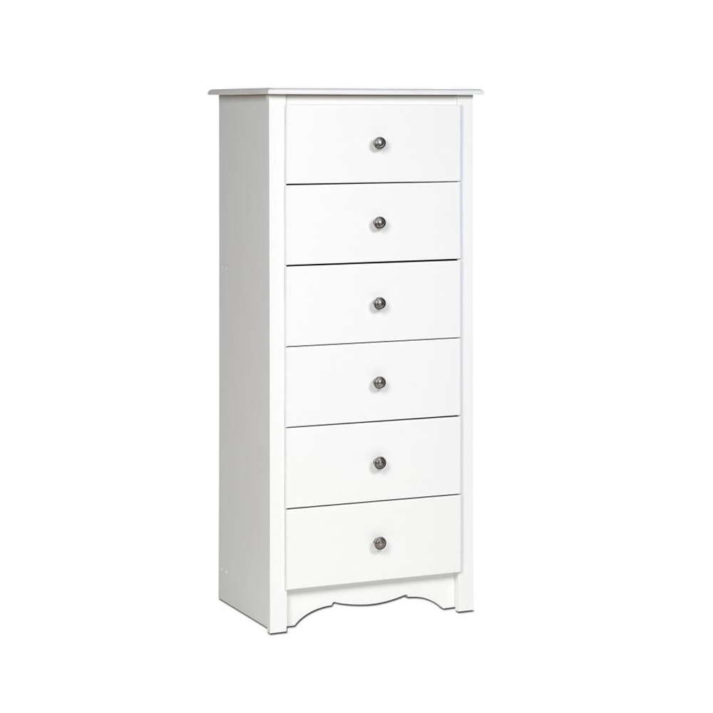White Monterey Tall 6 Drawer Chest. Picture 2