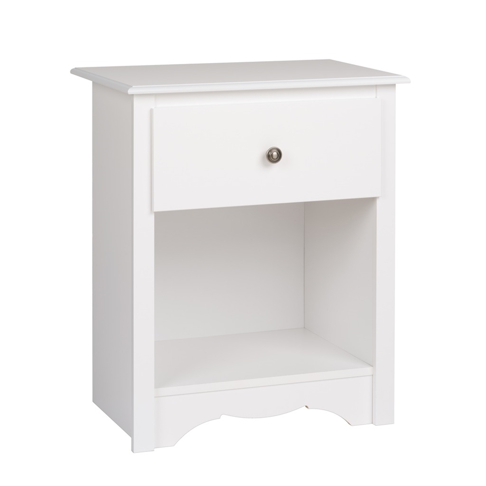 Monterey 1-drawer Tall Nightstand, White. Picture 1