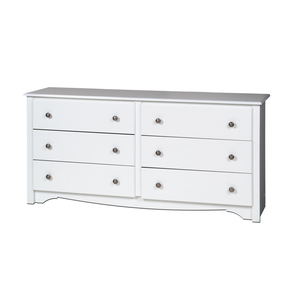 White Monterey 6 Drawer Dresser. Picture 1