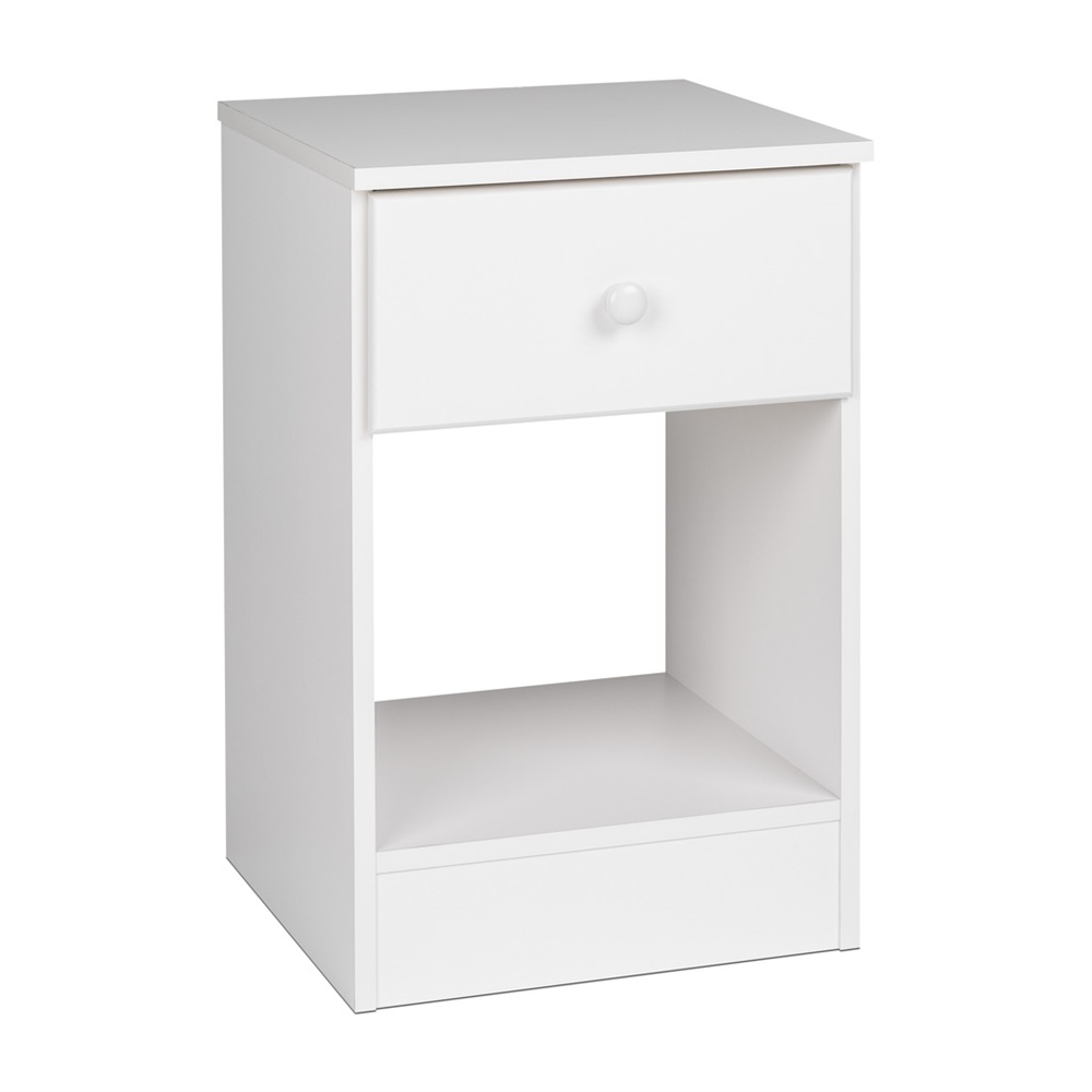 Astrid Tall 1-Drawer Night Stand, White. The main picture.