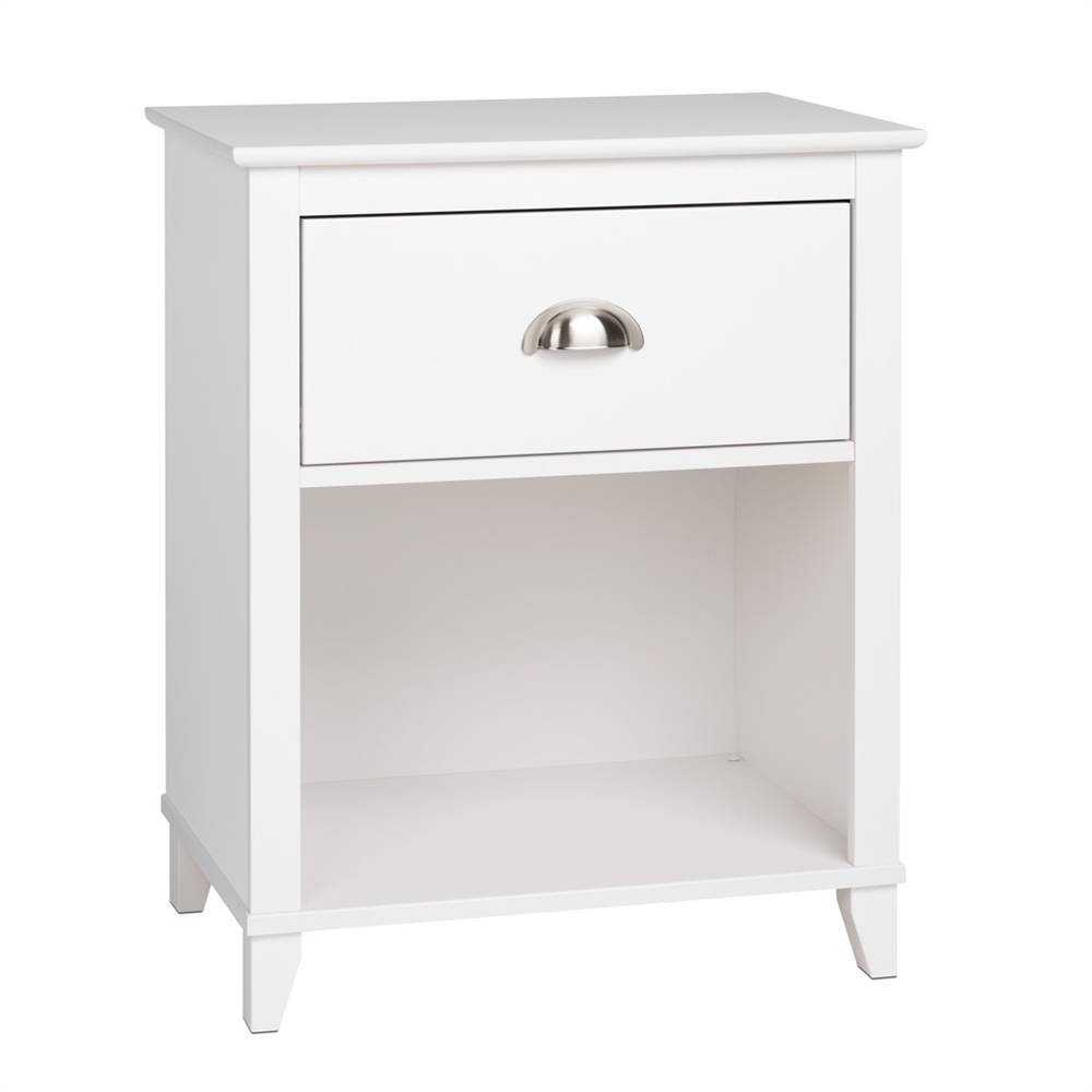 Yaletown 1-Drawer Tall Nightstand, White. Picture 1